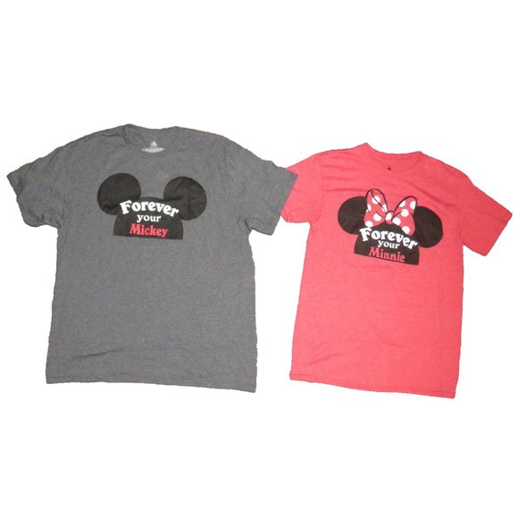 Disney Couples Set Forever Yours T-Shirts Minnie Size Small, Mickey Size Large - Picture 12 of 12